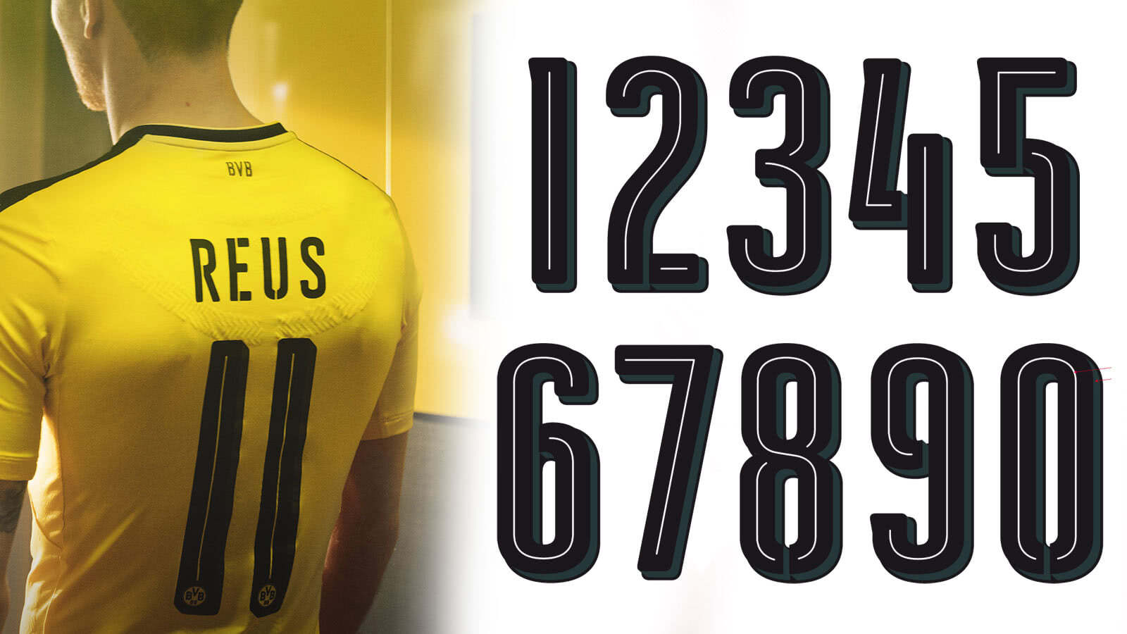 Die Puma Trikot Schriftart 2016/2017 für BVB Trikots und andere Jerseys