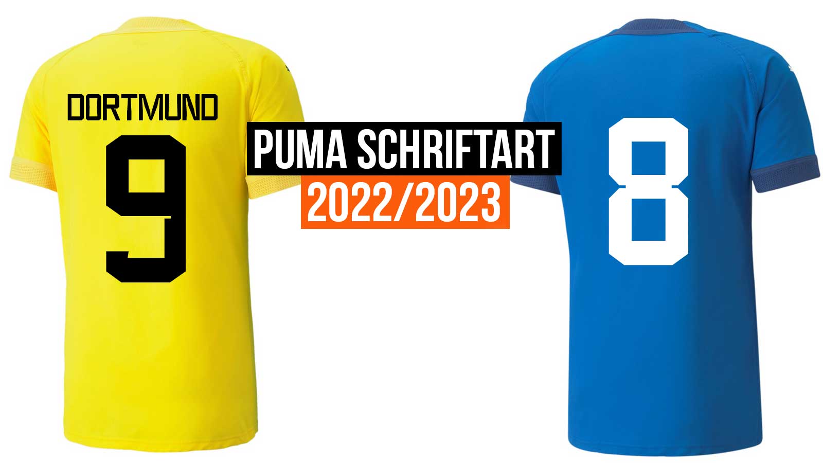 Die Puma Schriftart 2022/2023 für den Trikot Druck