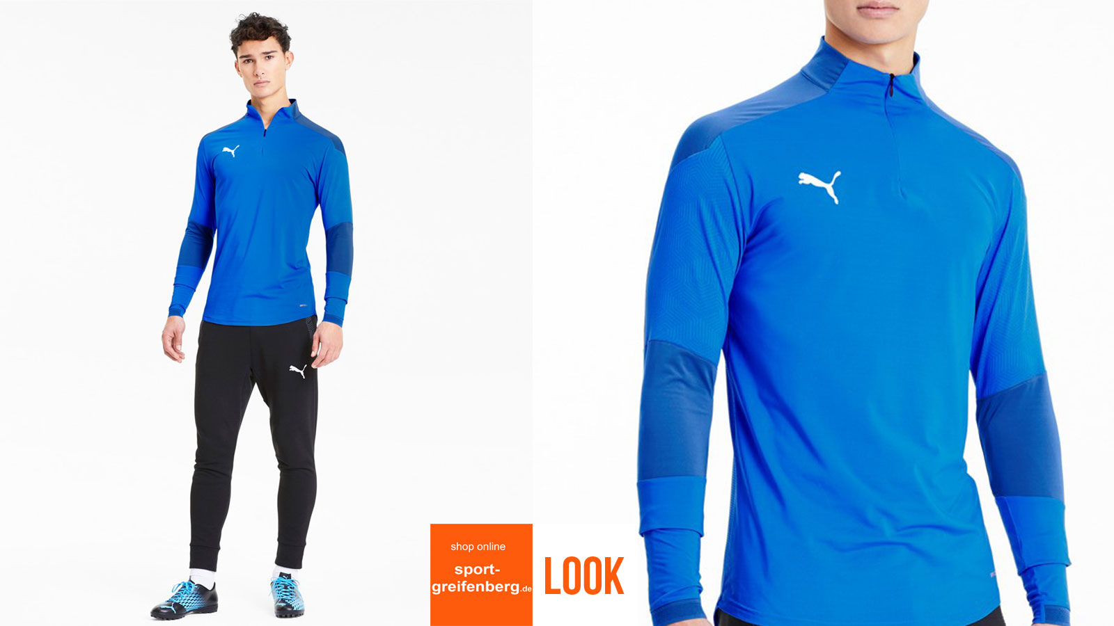 das Puma Training Top Set in blau