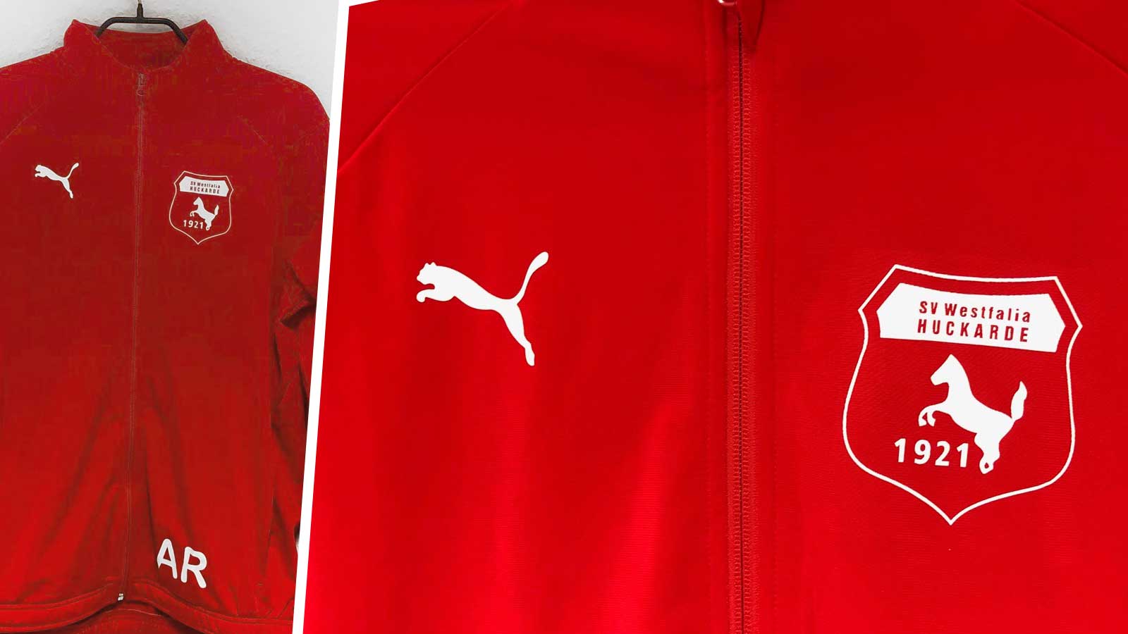 Die Puma Trainingsjacke mit dem Aufdruck des SV Westfalia Huckarde