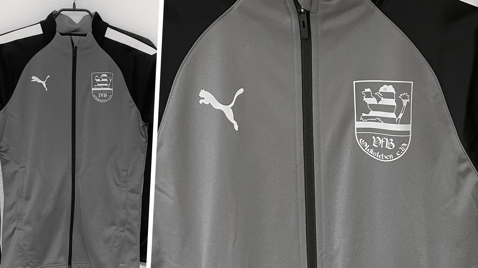 Die Puma Trainingsjacke mit Vereinslogo Bedruckung in weiß