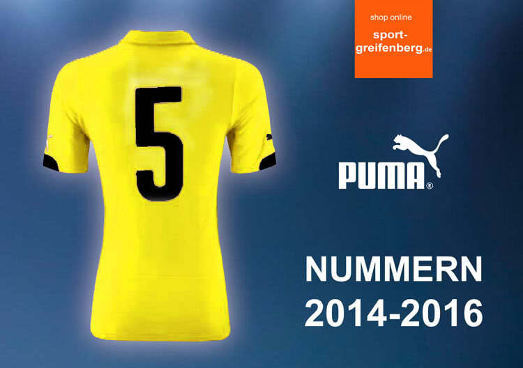 Die Puma Trikot Nummern 2014-2016 für das Dortmund Trikot und Co