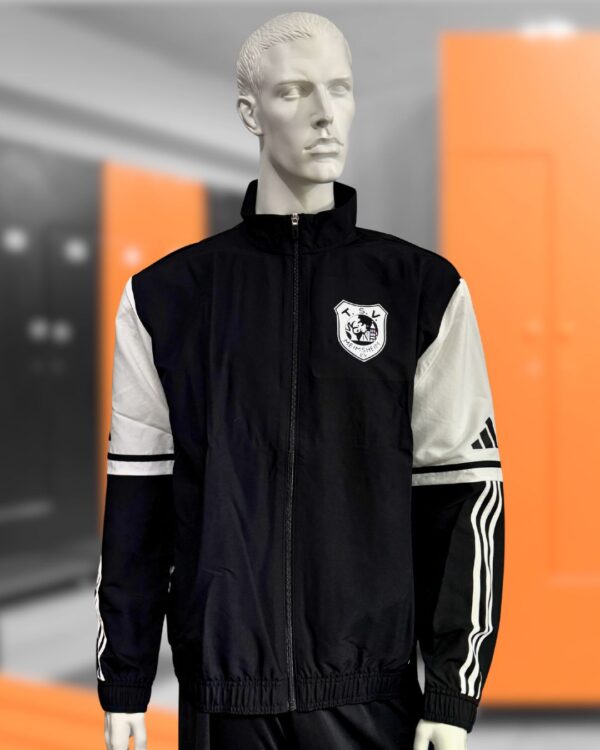 schwarze adidas Teamjacke incl. Vereinswappen Bedruckung auf der Brust