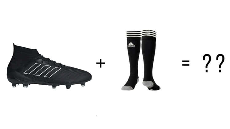 Stutzen und Socken in Fußballschuhen mit Socken