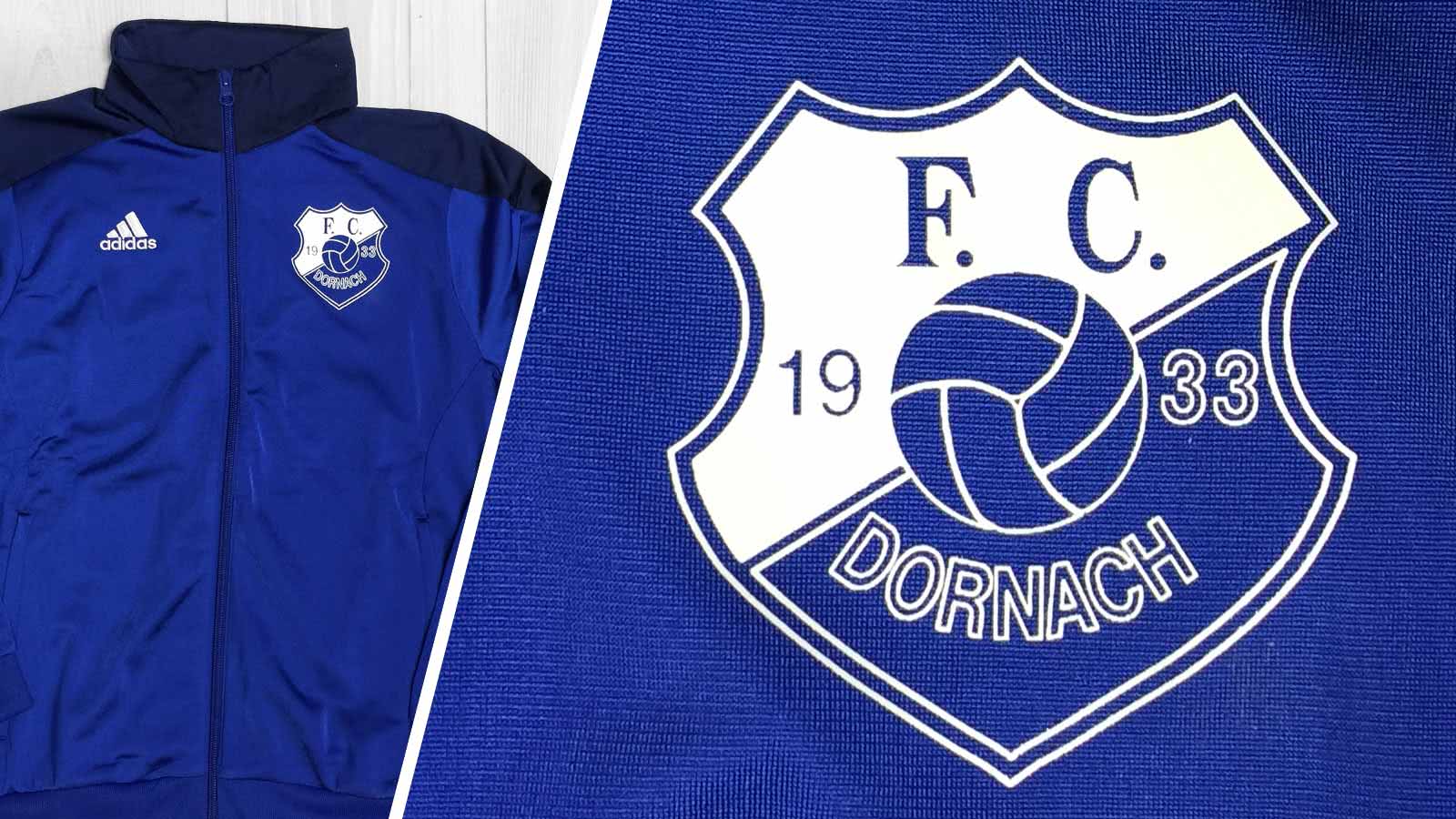 Trainingsanzüge mit Druck des FC Dornach