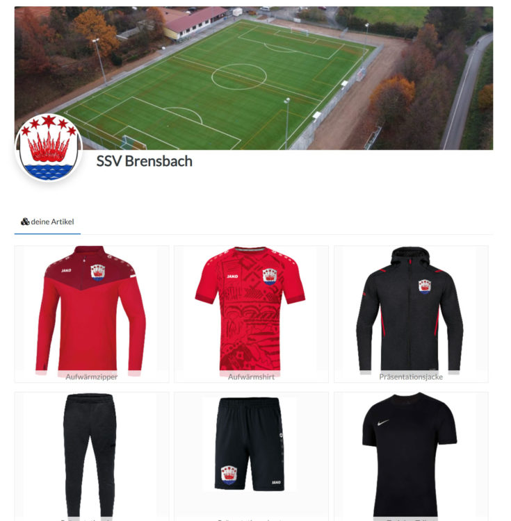 Die Fußball Trainingsbekleidung einer Mannschaft in deinem Team Shop