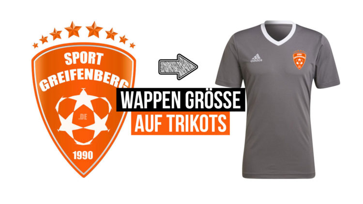 Wie groß ist ein Wappen auf dem Trikot?