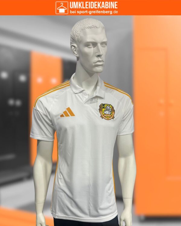 Weiß-goldene adidas Locker Room Trikots mit Vereinsaufdruck