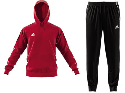 Die adidas Core 18 Kapuzen Trainingsanzug und Jogging reudziert kaufen