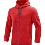 Jako Premium Basics Kapuzenjacke - rot meliert - Gr.  m