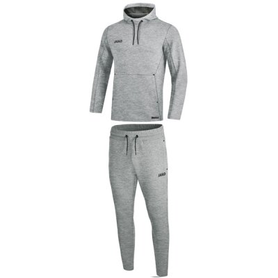 Jako Premium Basics Jogginganzug mit Kapuzensweat - grau meliert - Gr.  s