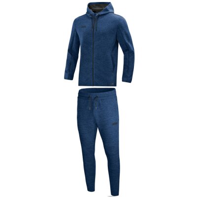 Jako Premium Basics Jogginganzug mit Kapuze - marine meliert - Gr.  42