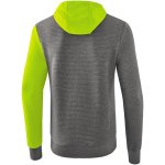 Erima 5-C Kapuzensweatshirt - grey melange/lime pop/black - Gr. XXXL