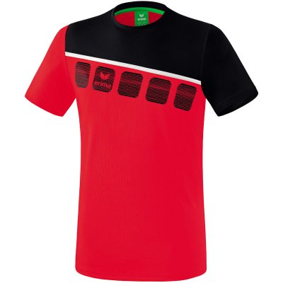 Erima 5-C T-Shirt - red/black/white - Gr. XXXL