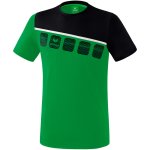 Erima 5-C T-Shirt - smaragd/black/white - Gr. 152
