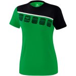 Erima 5-C T-Shirt - smaragd/black/white - Gr. 34