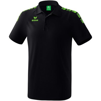 Erima Essential 5-C Poloshirt - black/green gecko - Gr. 164