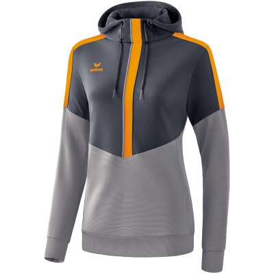 Erima Squad Kapuzensweat - slate grey/monument grey/new orange - Gr. 40