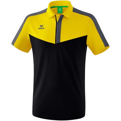 Erima Squad Poloshirt - yellow/black/slate grey - Gr. S