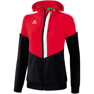 Erima Squad Tracktop Jacke Mit Kapuze - red/black/white - Gr. 34