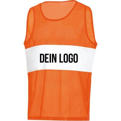 Leibchen mit eigenem Logo Druck schwarzer Druck - neonorange - Gr. Senior