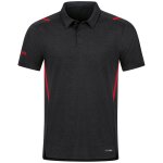 Jako Challenge Polo - schwarz meliert/rot - Gr. l