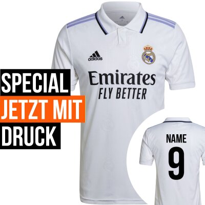 adidas Real Madrid Trikot 2022/2023 Home mit Nummer + Name - Kinder von Adidas