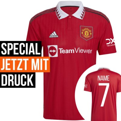 adidas Manchester United Trikot 2022/2023 Home mit Nummer + Name - Erw von Adidas