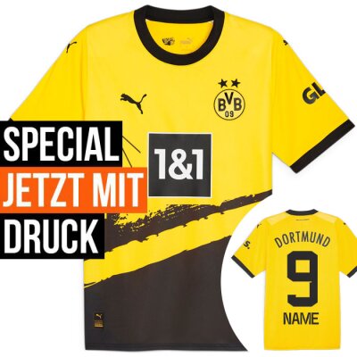 Puma BVB Trikot 2023/2024 Home mit Nummern + Namen - Erw von Puma