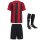 adidas Striped 24 Trikotsatz - red - black - black - Gr. kurzarm | m - m - m
