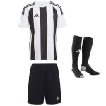 adidas Striped 24 Trikotsatz - white - black - black - Gr. kurzarm | m - m - m