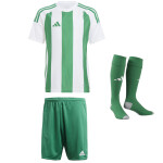 adidas Striped 24 Trikotsatz - white - green - green - Gr. kurzarm | s - s - s