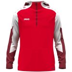 Jako Dynamic Zip Hoodie - rot/weiß/dunkelrot - Gr. XXL