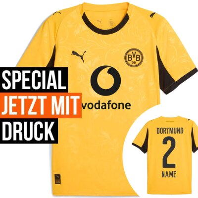Puma BVB Trikot 2025/2026 Cup mit Nummern + Namen - Erw