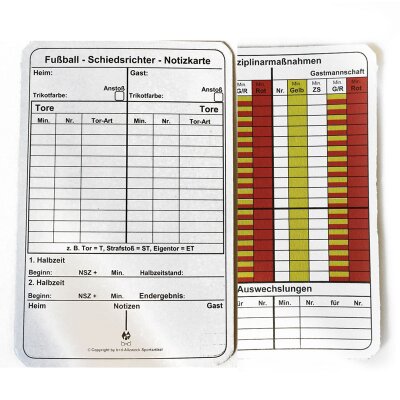 b+d Spielnotizkarten Fussball 50 Stück